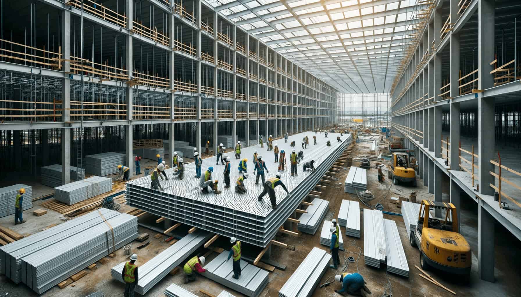 DALL·E 2023 10 16 13.32.54 Photo of IBS panels being assembled on a construction site with workers actively engaged in the process DALL·E 2023 10 16 13.32.54 Photo of IBS panels being assembled on a construction site with workers actively engaged in the process