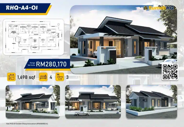 RHQ-A4-01 12 Koleksi Pelan Rumah Banglo RumahHQ 00034