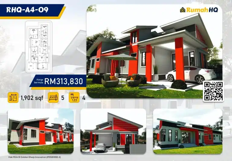 RHQ-A4-09 1 Koleksi Pelan Rumah Banglo RumahHQ 00042